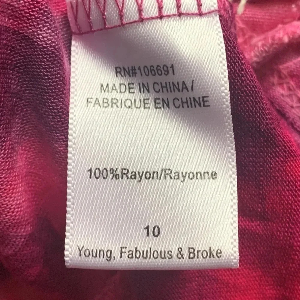 Young Fabulous & Broke Top Tie Dye Tank Fringe Girls Sz 10 NWT - Picture 6 of 7